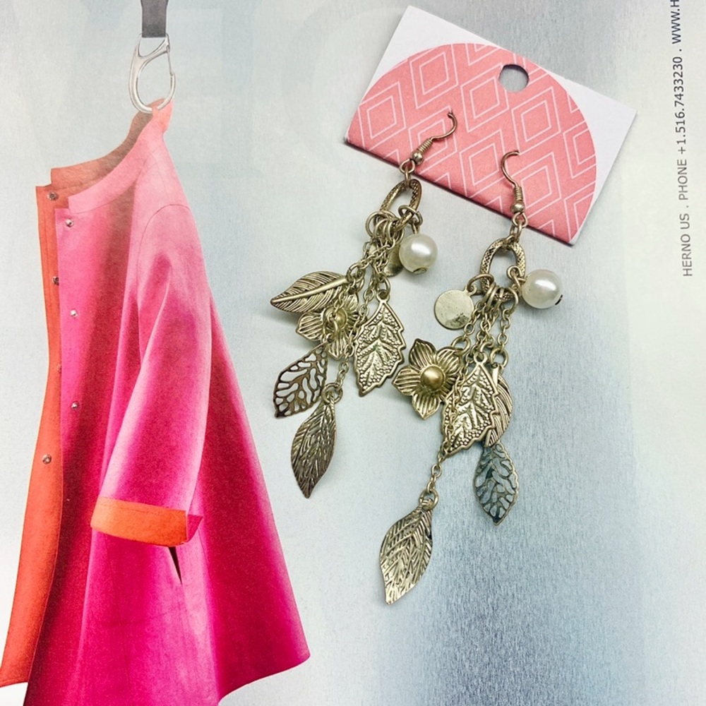 *Silver Charm And Pearl Earrings*